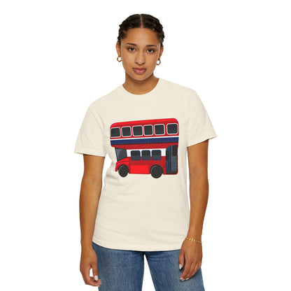 Unisex Garment-Dyed T-shirt - All Aboard! The Classic London Double-Decker