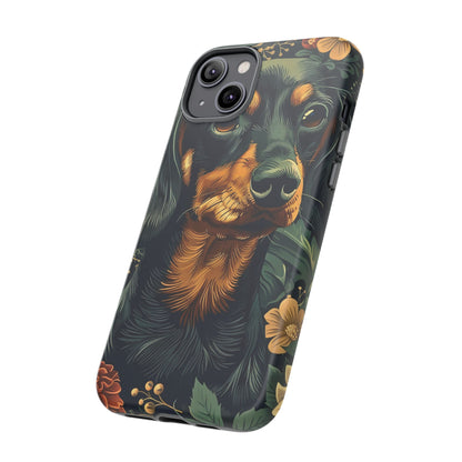 Dachshund Phone Case, Floral Pet Phone Cover, Dog Lover Gift, Tough Phone Case, Custom Dachshund Design, Unique Dog Owner Accessory