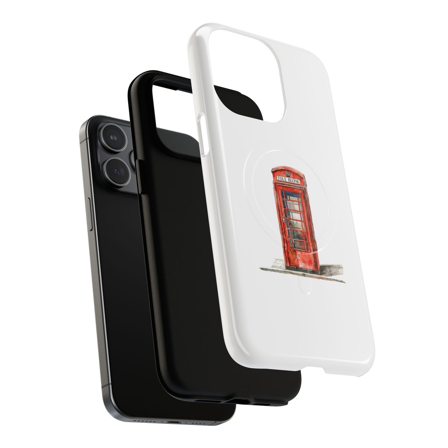 Classic London Phone Booth Magnetic Case, Tough Phone Cases, Gift for Travelers, Unique Phone Accessories, Personalized Phone Protection