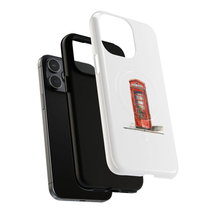 Classic London Phone Booth Magnetic Case, Tough Phone Cases, Gift for Travelers, Unique Phone Accessories, Personalized Phone Protection