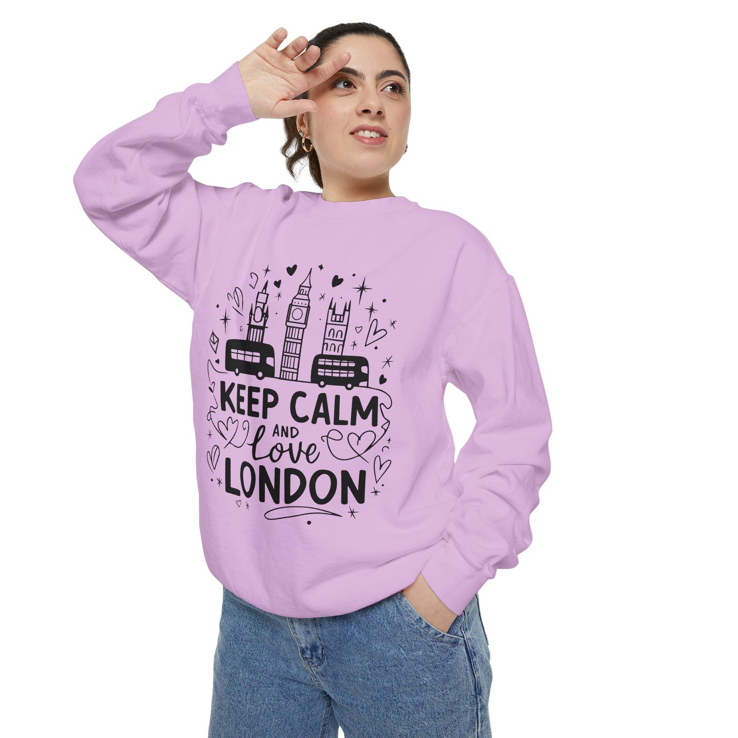 Unisex Garment-Dyed Sweatshirt - Keep Calm and love London