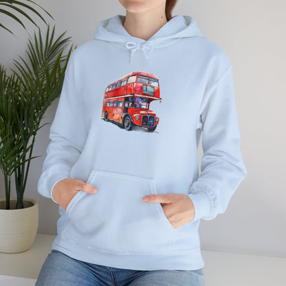 Unisex Heavy Blend™ Hooded Sweatshirt - The Heart of London - Iconic Double-Decker Buses