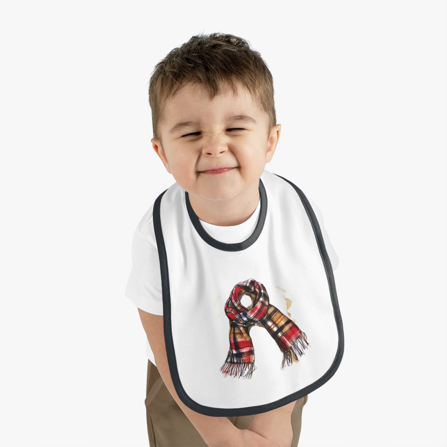Cozy Scarf Baby Bib, Winter Baby Shower Gift, Cute Infant Drool Bib, Decorative Baby Bib for Celebrations, Stylish Baby Accessory