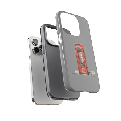 Red Phone Booth Phone Case, Vintage Style Case, Tough Cases for Gifts, Quirky Phone Accessories, Travel Lover's Gift