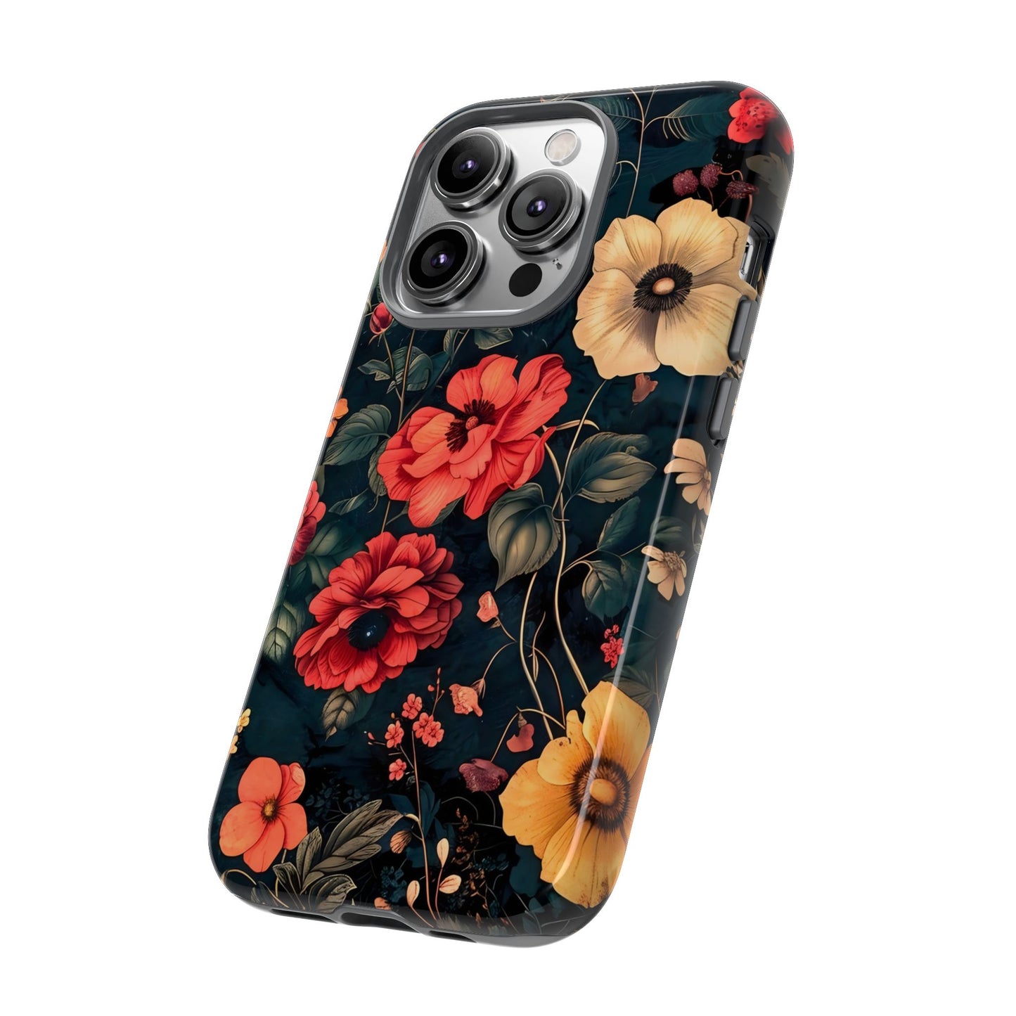 Floral Phone Case, Tough Cases, Flower Motif, Protective Cover, Gift for Her, Floral Design, Spring Accessory