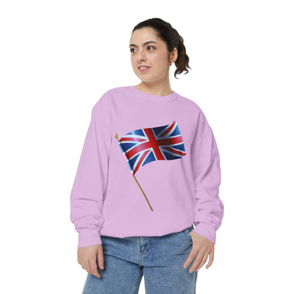Unisex Garment-Dyed Sweatshirt - Classic UK Flag Design