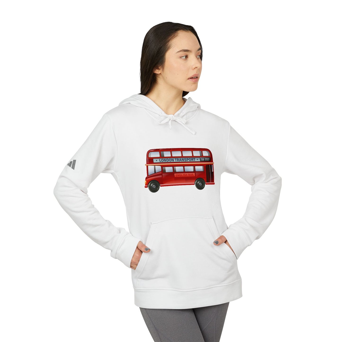 Unisex London Bus Fleece Hoodie - Cozy Streetwear for Casual Days