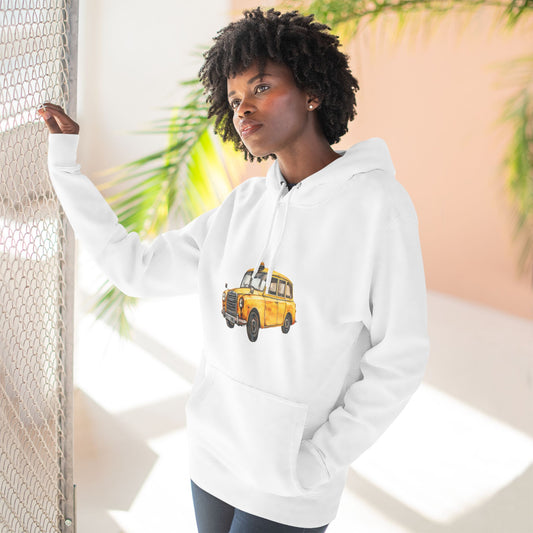 Three-Panel Fleece Hoodie - British Vintage Car