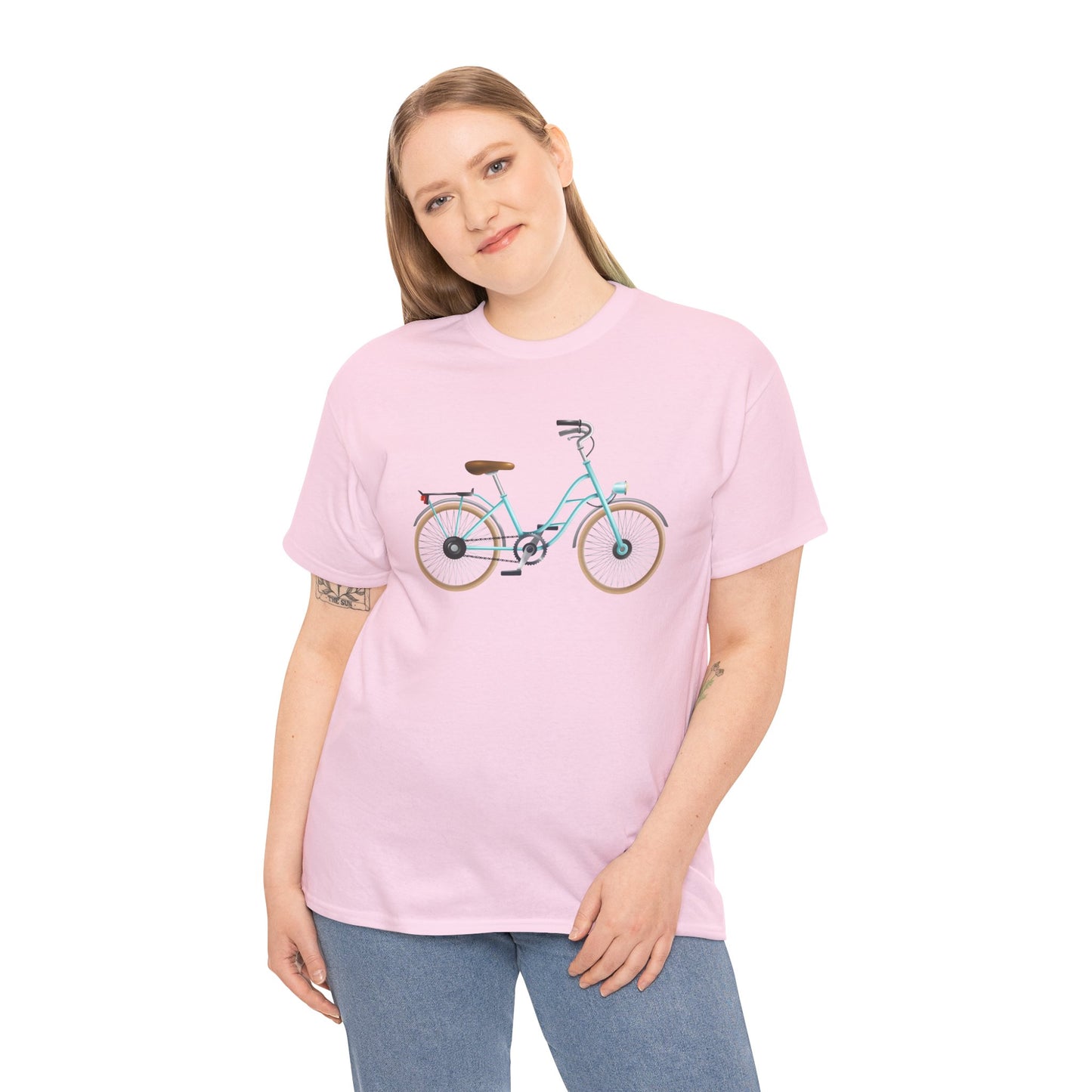 Unisex Heavy Cotton Tee - Classic British Bicycle - Timeless Charm