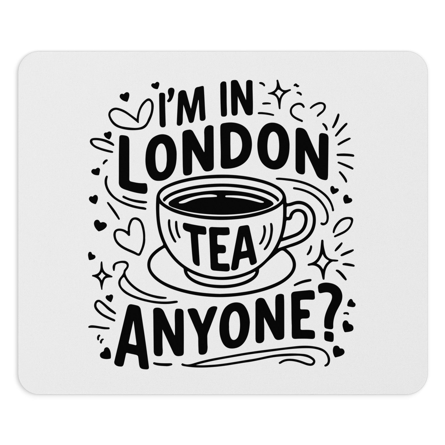 Charming Tea-Themed Mouse Pad - Perfect for London Lovers, Office Decor, Gift Ideas, Home Office Accessories, Tea Enthusiasts