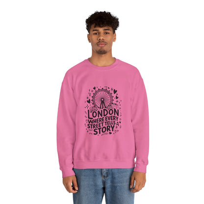 Unisex Heavy Blend™ Crewneck Sweatshirt - London Story Telling Streets