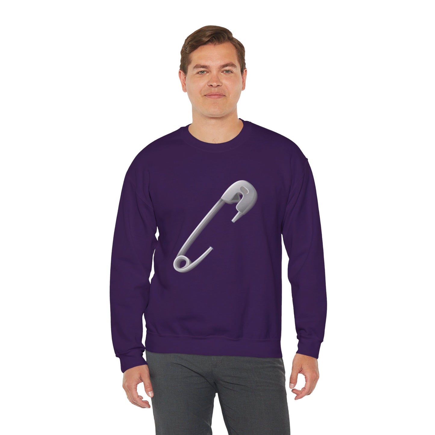Unisex Heavy Blend™ Crewneck Sweatshirt Classy - Minimalist Safety Pin