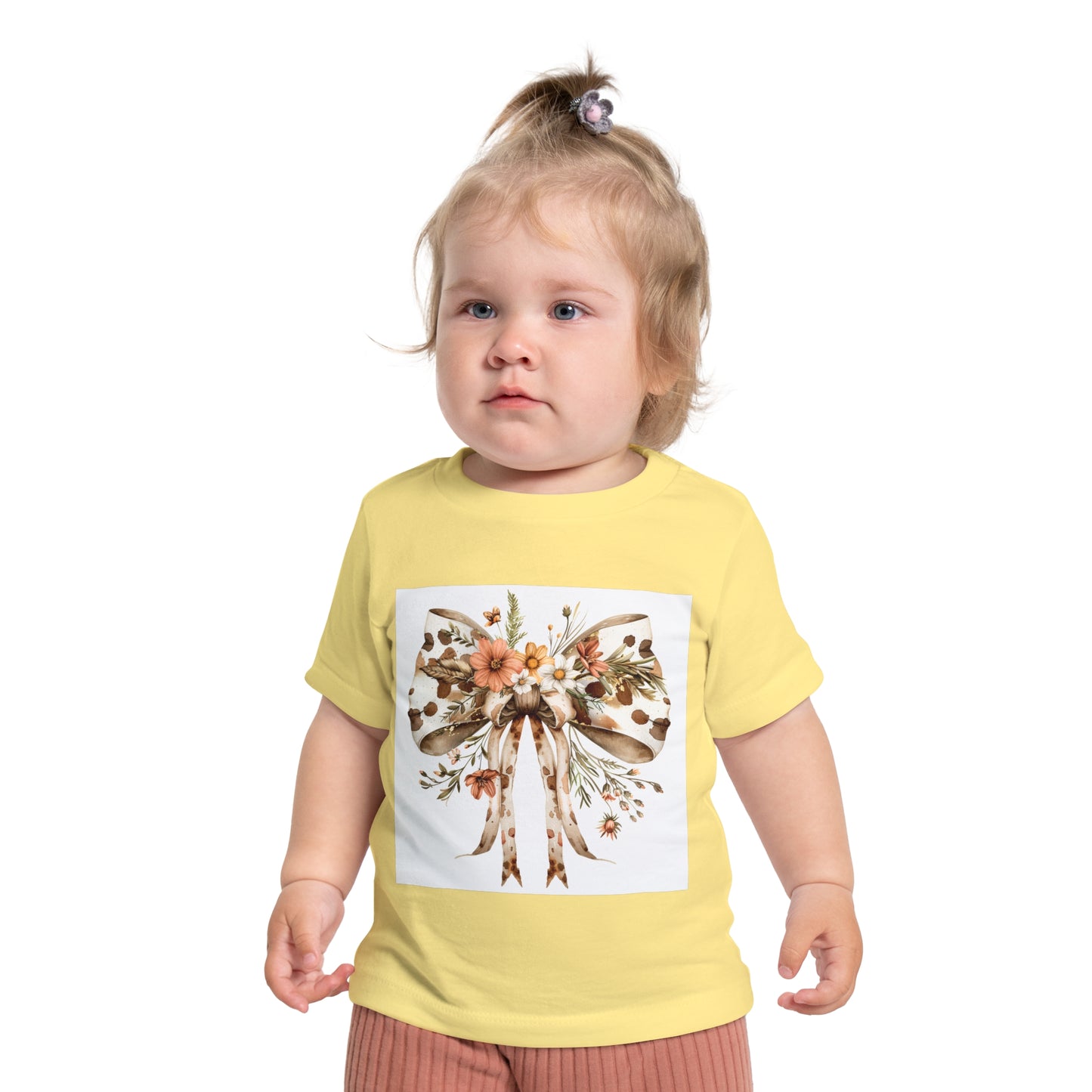 Floral Bow Baby T-Shirt - Adorable Short Sleeve Top for Little Ones