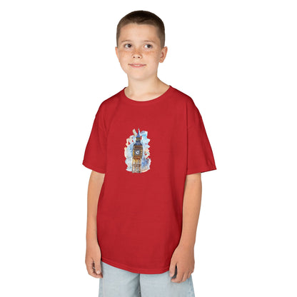 Kids Tee - London's Big Ben Landmark Painting -  Fun Graphic Shirt for Young Explorers