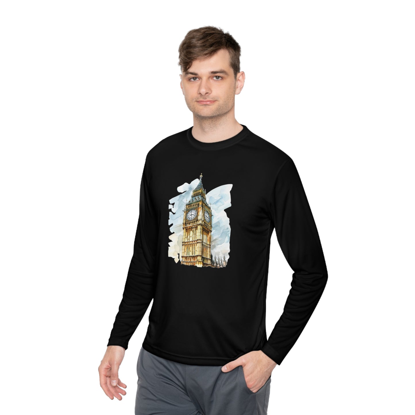 Unisex Lightweight Long Sleeve Tee - Iconic Big Ben Clock Tower