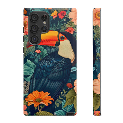 Tropical Toucan Phone Case - Cute Animal Design, Nature Lover Gift, Floral Pattern, Bird Lover Accessory, Summer Vibes