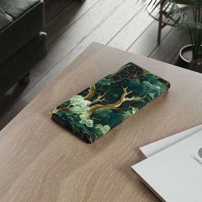 Forest Green Phone Case, Nature-Inspired Tough Cases, Eco-Friendly Gift, Outdoor Lover Accessory, Unique Phone Cover