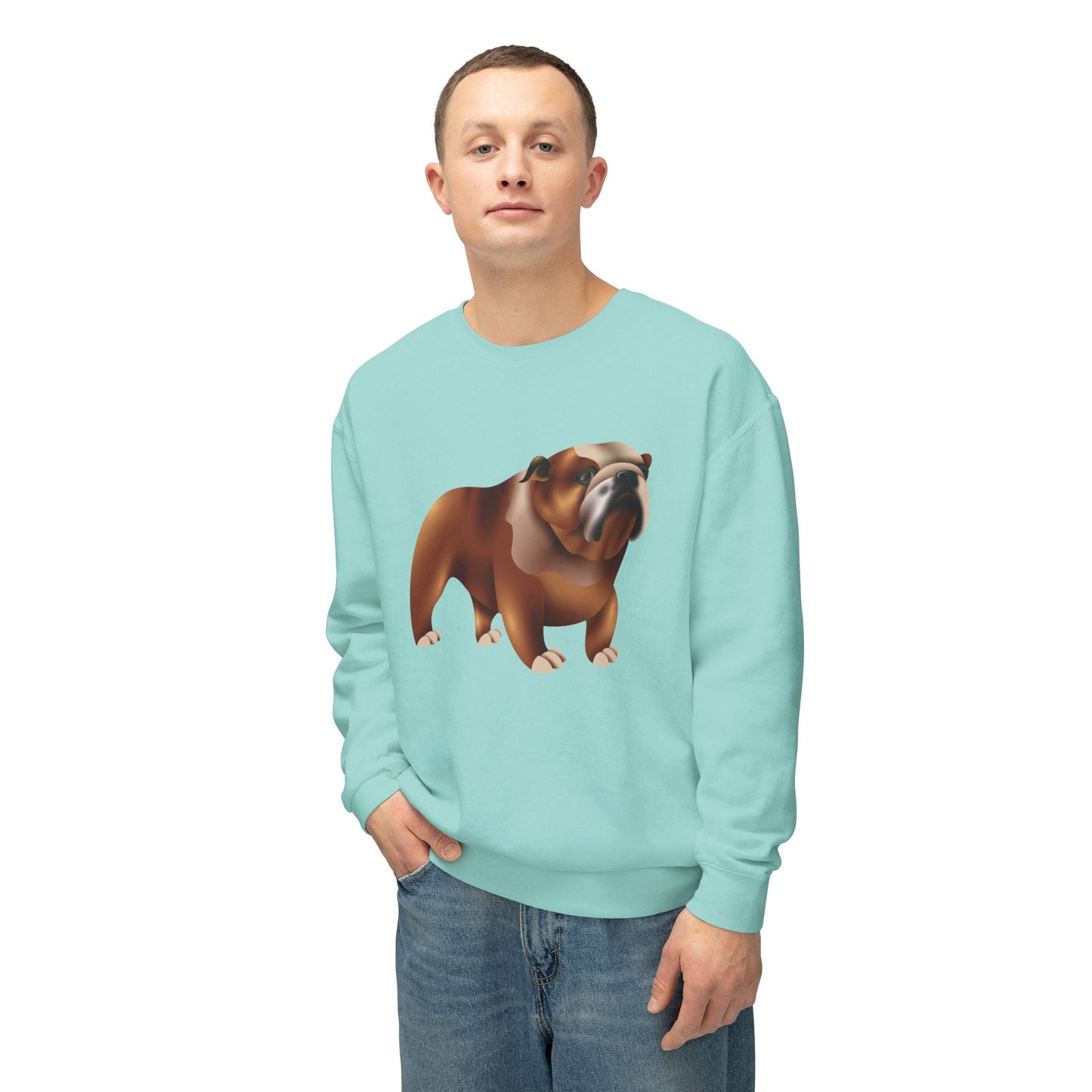 Unisex Lightweight Crewneck Sweatshirt - British Royal Crown Design - British Dog