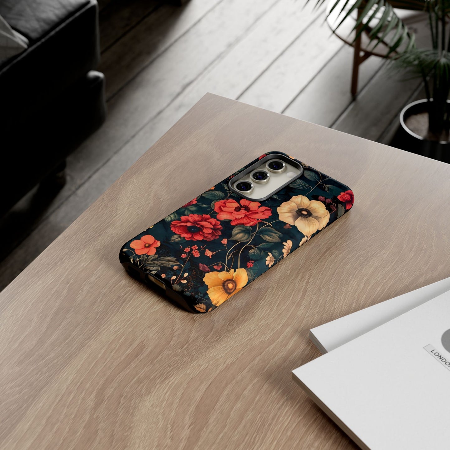Floral Phone Case, Tough Cases, Flower Motif, Protective Cover, Gift for Her, Floral Design, Spring Accessory