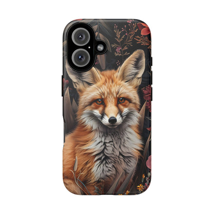 Fox Floral Phone Case, Tough Cases for Animal Lovers, Nature Themed Gift, Cute Phone Cover, Wild Fox Protector