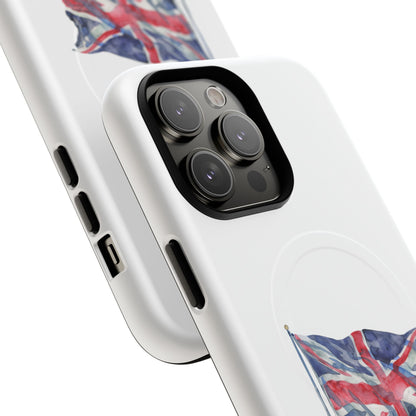 UK Flag Tough Magnetic Phone Case, Durable Phone Cover, Custom MagSafe Compatible, Gifts for Travelers, British Flag Mac Case