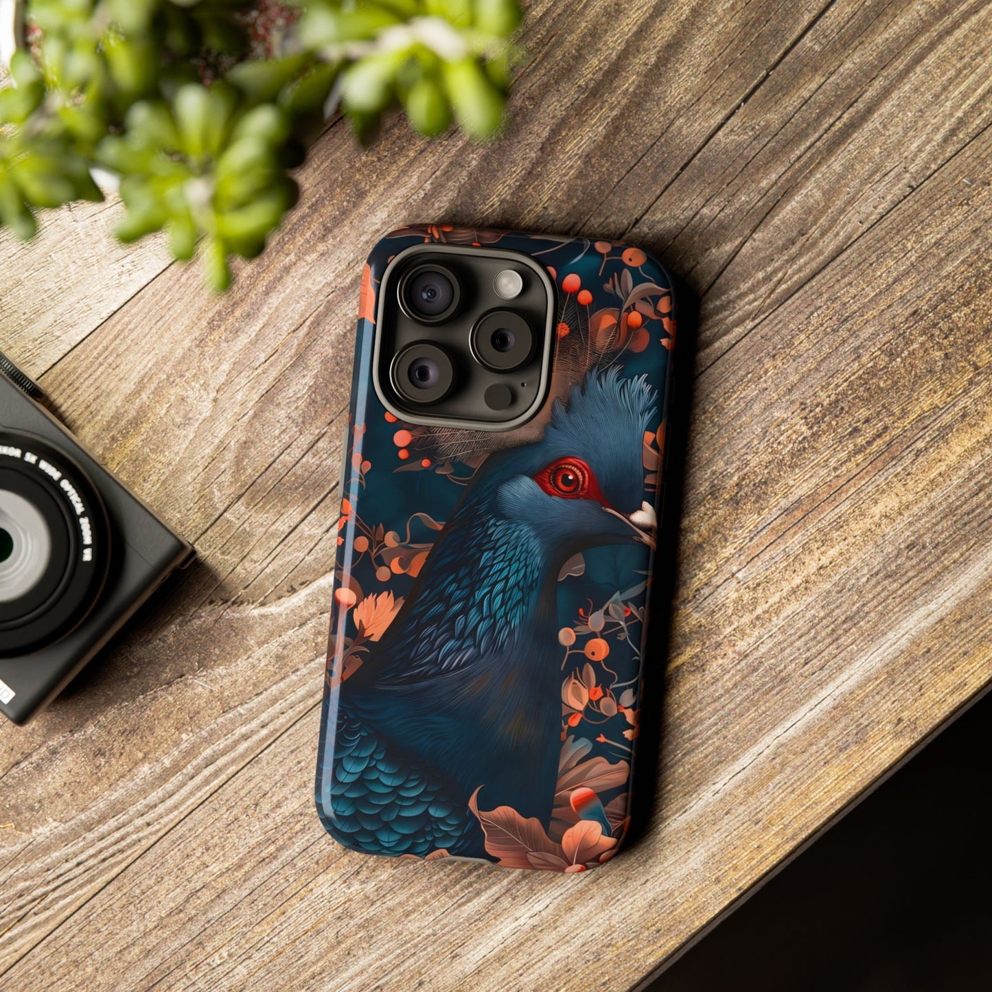 Vibrant Phone Case with Floral Peacock Design - Tough Cases, Artistic Phone Cover, Unique Gift for Nature Lovers, Stand Out Tech Accessory