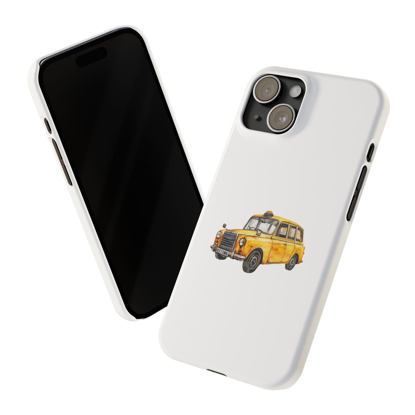 Vintage Yellow Taxi Slim Phone Case, NYC Taxi Accessory, Perfect Gift for Travelers, Phone Protection, Car Enthusiasts, Urban Style
