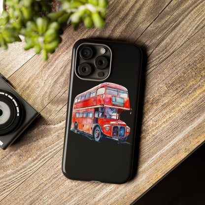 London Bus Phone Case, Tough iPhone Cover, Unique Gift for Travelers, Vintage Style Accessories, Holiday Present Idea