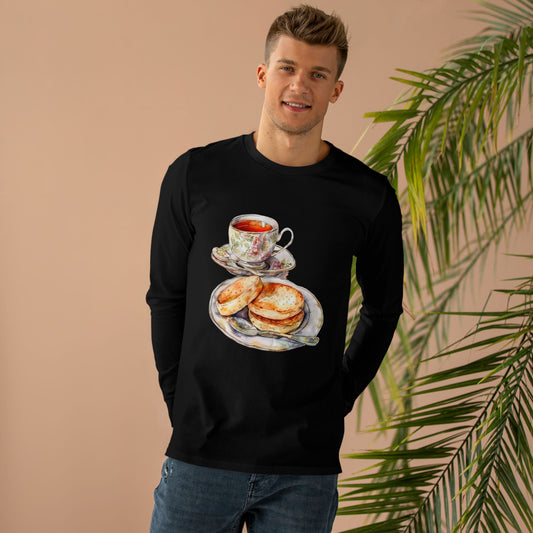 Men’s Base Longsleeve Tee - British Food - Savory Classics and Traditional Delights