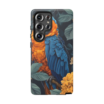 Tropical Parrot Phone Case - Tough Cases, Colorful Phone Cover, Nature Lover Gift, Floral Design, Bird Lover Accessory