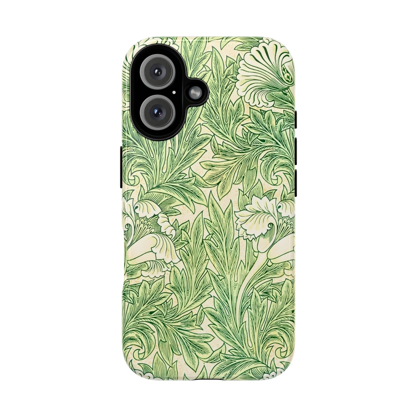 Green Floral Phone Case, Botanical iPhone Cover, Tough Phone Shell, Nature-inspired Gift, Eco-friendly Tech Accessory