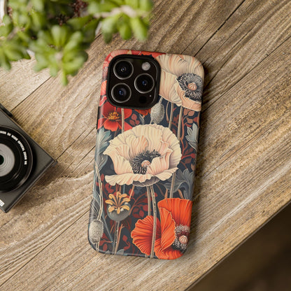 Floral iPhone Case, Tough Phone Cover, Artistic Protection, Flower Design, Unique Gift for Her, Phone Accessory, Trendy Tech