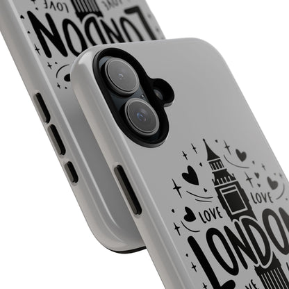 London Love Phone Case, Tough Cases, Stylish Phone Accessories, Unique Gift for Travelers, London Souvenir, Love Design