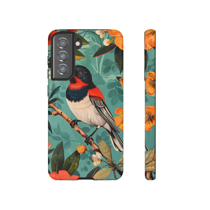 Tough Cases - Floral Bird Phone Case, Colorful Phone Cover, Nature Lover's Gift, Stylish Phone Accessory, Unique Gift Idea