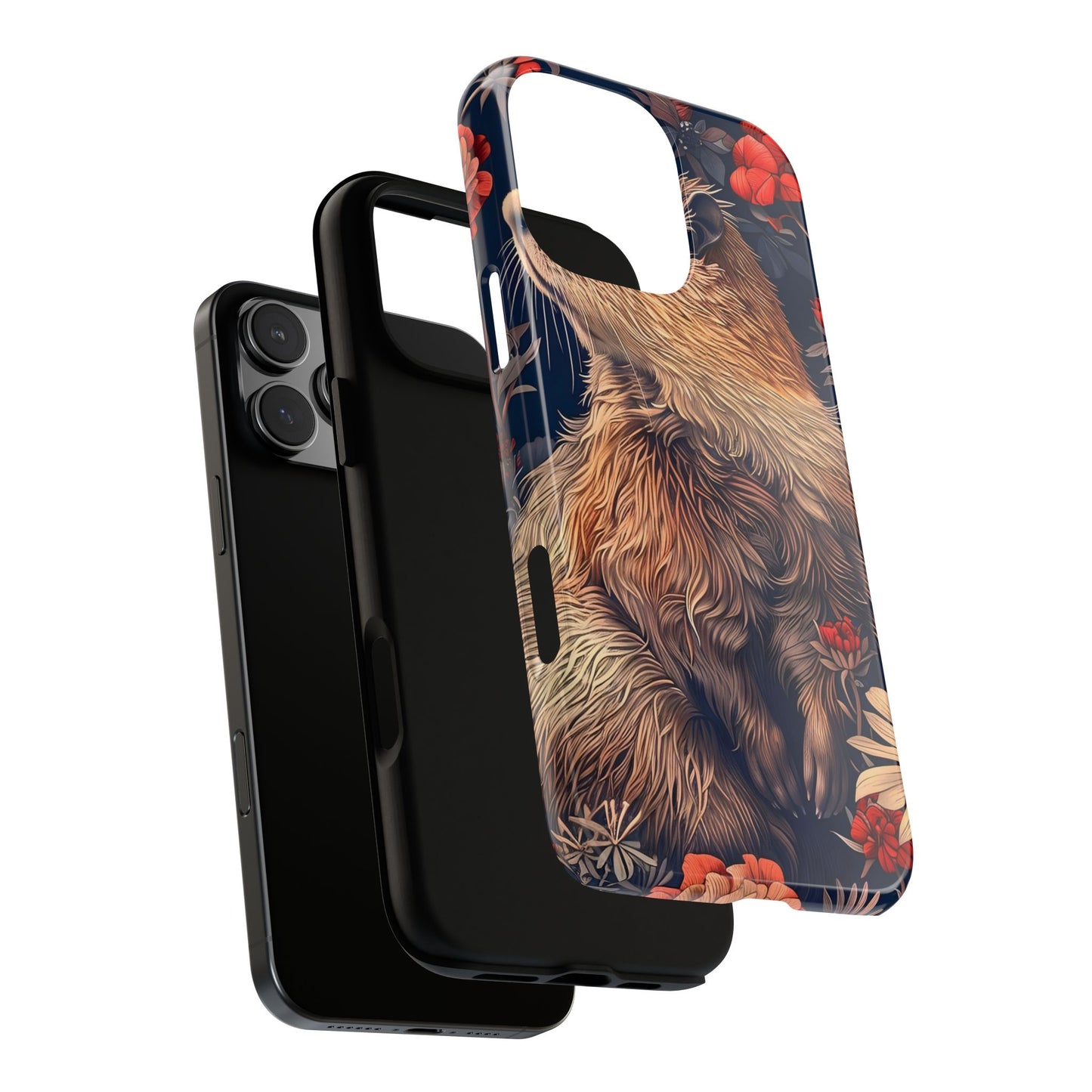 Floral Critter Phone Case, Tough Cases for Animal Lovers, Protective Cases for Phones, Unique Gift for Wildlife Enthusiasts