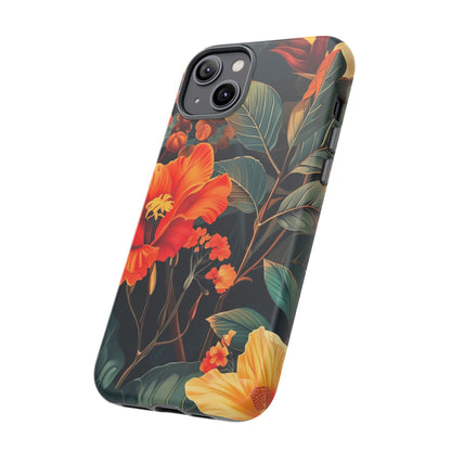 Tough Floral Phone Case | Tropical Vibe, Gift for Nature Lovers, Summer Beach Accessory, Floral Pattern, Trendy Phone Accessories