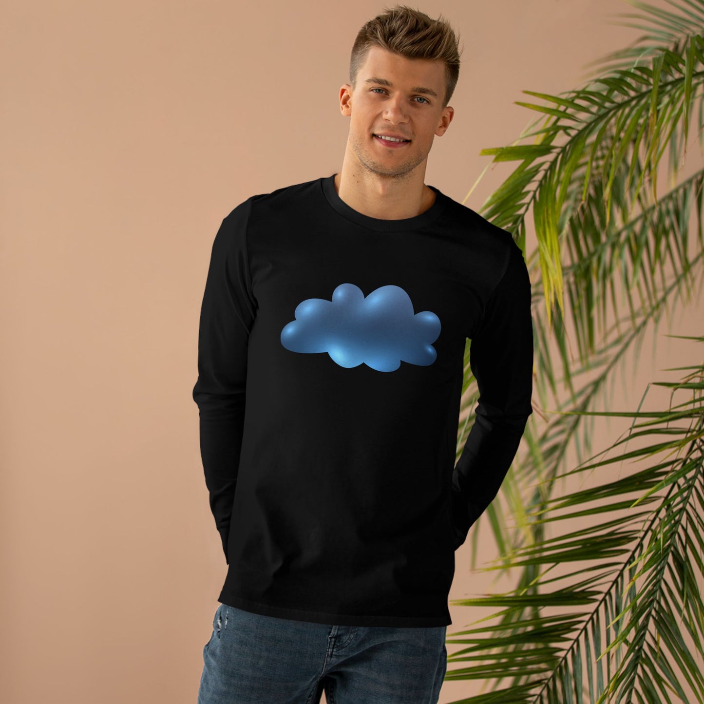 Men’s Base Longsleeve Tee - Serene Cloudscape - Dreamy Cloud