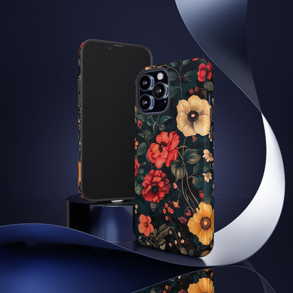 Floral Phone Case, Tough Cases, Flower Motif, Protective Cover, Gift for Her, Floral Design, Spring Accessory