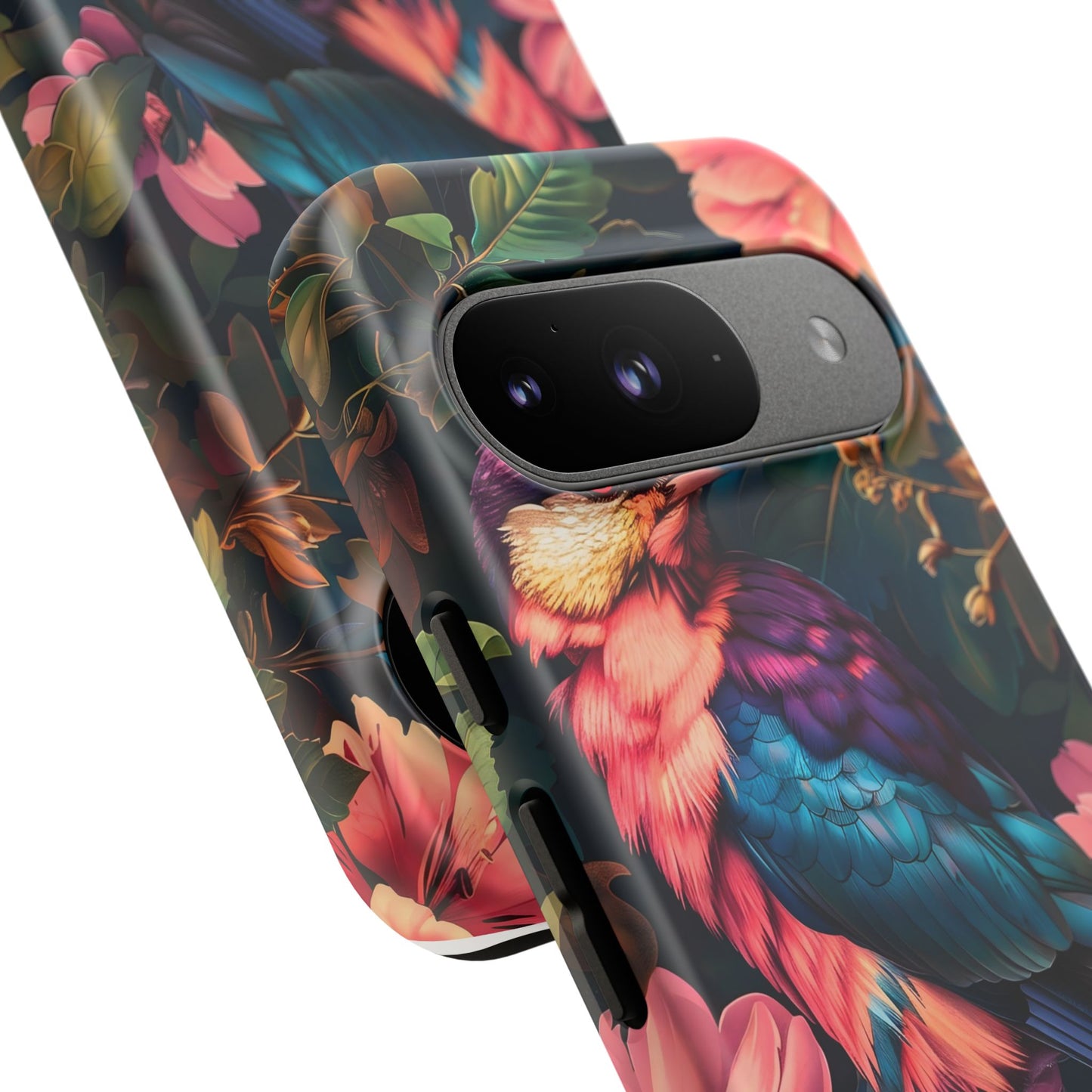 Tough Cases: Vibrant Tropical Bird Phone Case, Floral Smartphone Cover, Nature Lover Gift, Boho Phone Accessory, Cute Bird Case