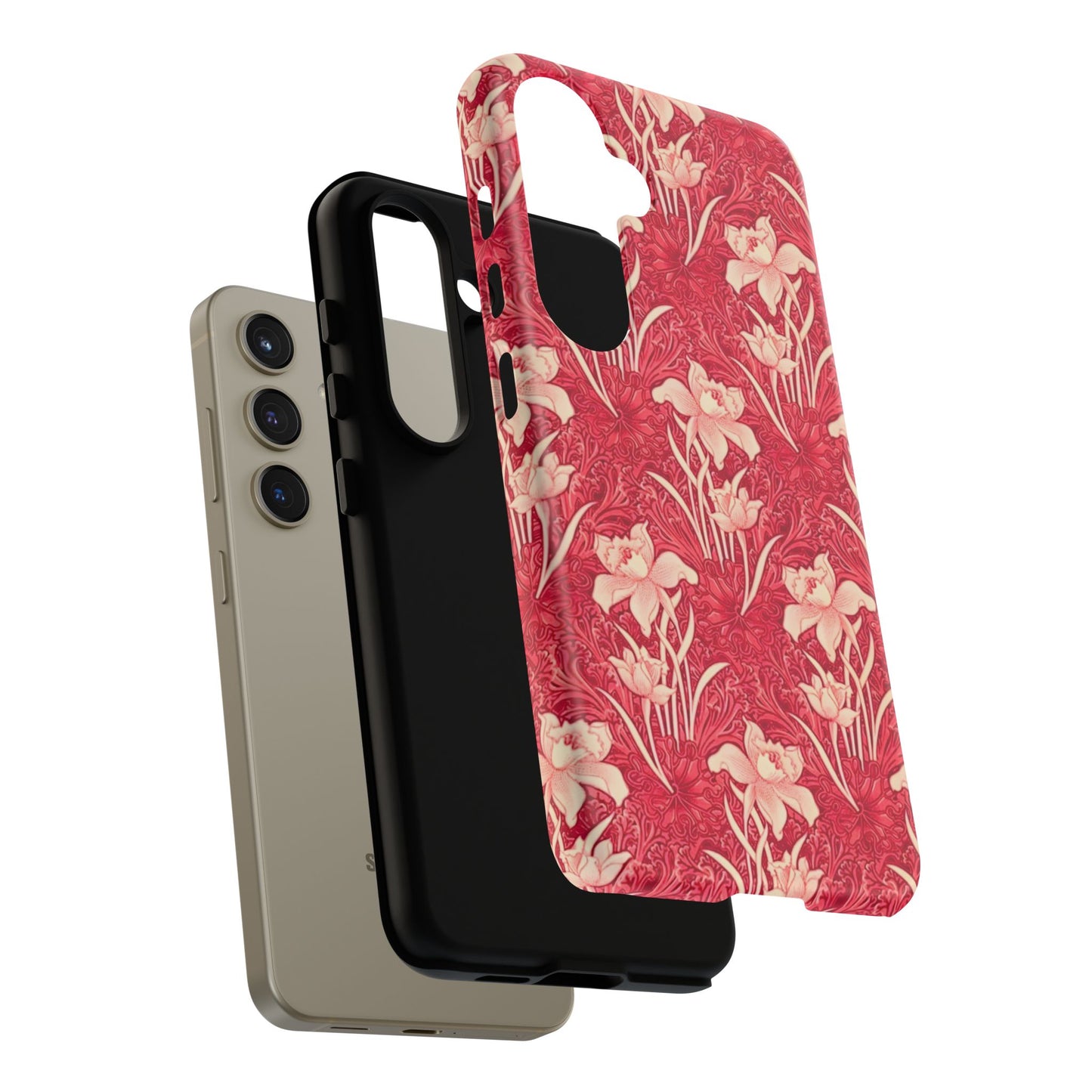 Floral Tough Phone Case - Durable, Stylish Accessory, Perfect Gift for Her, Floral Pattern, Customizable, Ideal for Daily Use