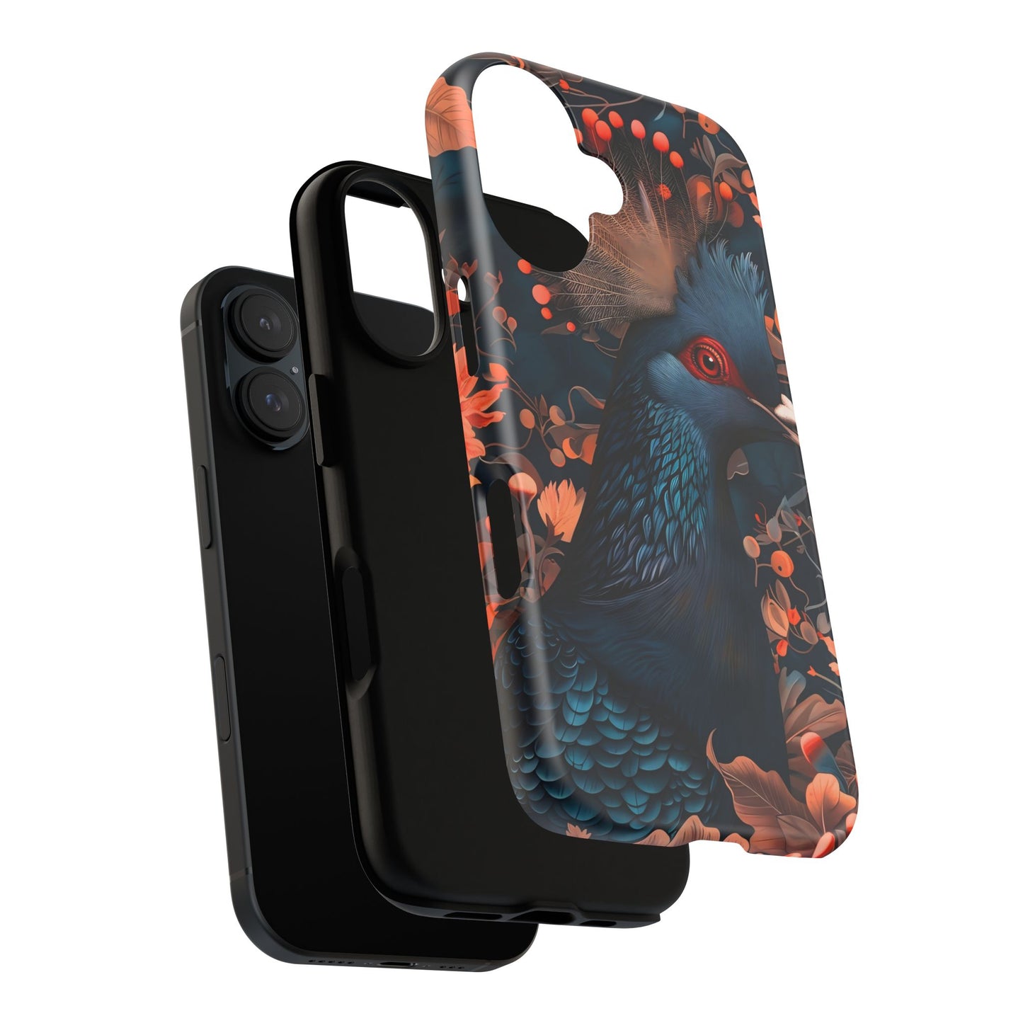 Vibrant Phone Case with Floral Peacock Design - Tough Cases, Artistic Phone Cover, Unique Gift for Nature Lovers, Stand Out Tech Accessory