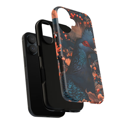 Vibrant Phone Case with Floral Peacock Design - Tough Cases, Artistic Phone Cover, Unique Gift for Nature Lovers, Stand Out Tech Accessory