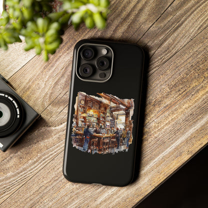 Artistic Phone Case - Cozy Pub Vibe, Trendy Smartphone Accessory, Gift for Friends, Modern Design, Durable Protection