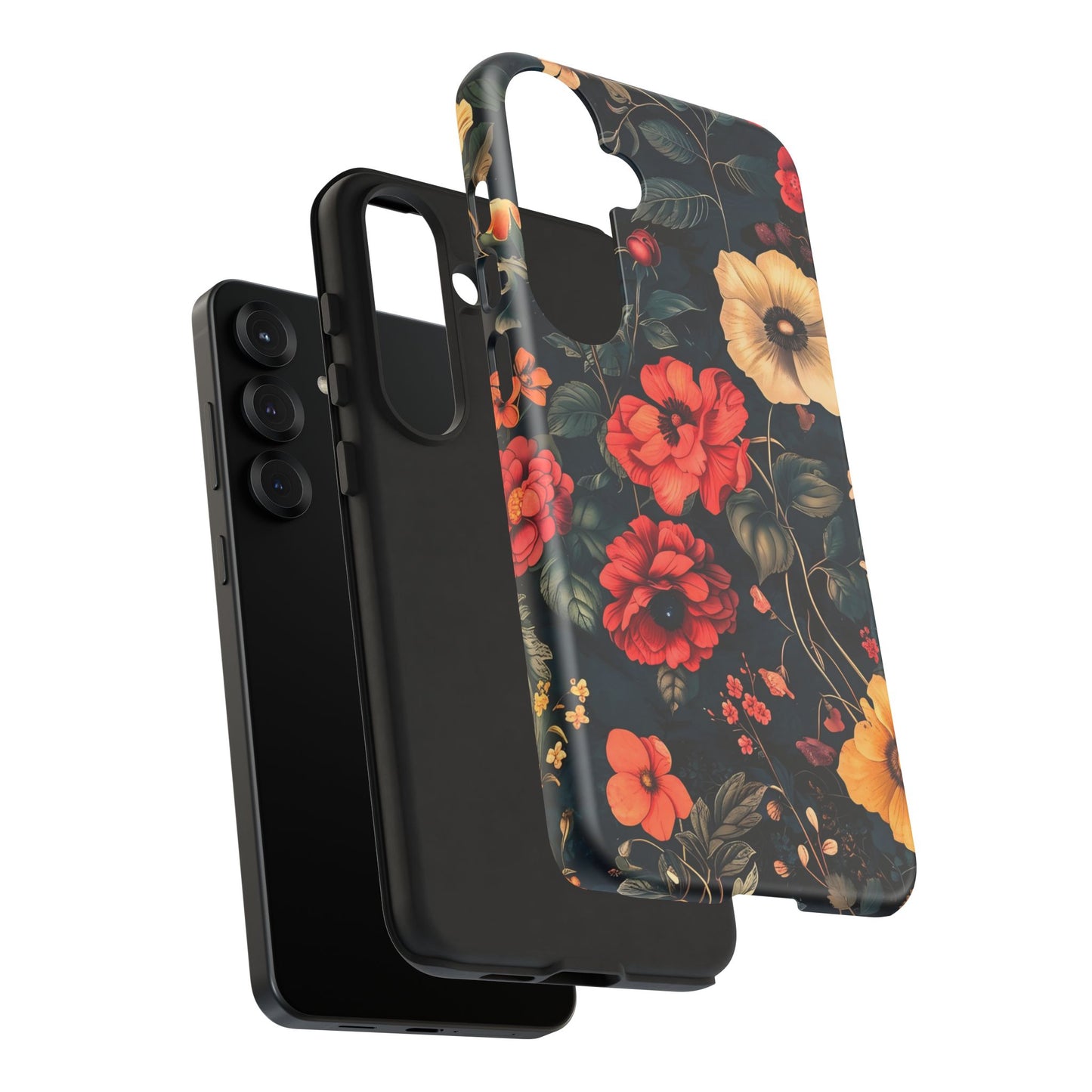 Floral Phone Case, Tough Cases, Flower Motif, Protective Cover, Gift for Her, Floral Design, Spring Accessory