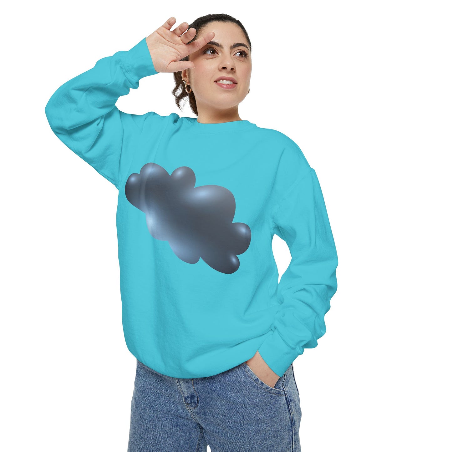 Unisex Garment-Dyed Sweatshirt - Serene Cloudscape - Dreamy Cloud Design