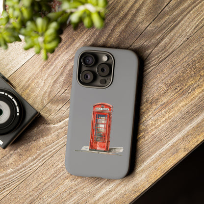 Red Phone Booth Phone Case, Vintage Style Case, Tough Cases for Gifts, Quirky Phone Accessories, Travel Lover's Gift