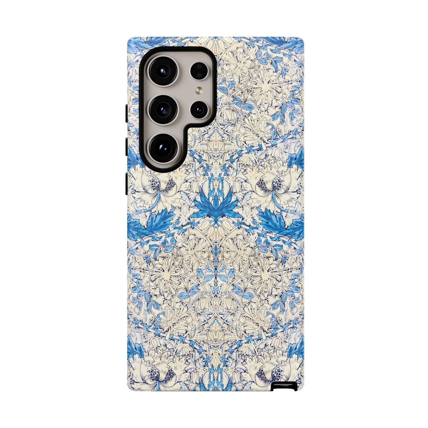 Elegant Floral Phone Case, Tough iPhone Cover, Stylish Mobile Protector, Blue Patterned Case, Unique Gift for Her