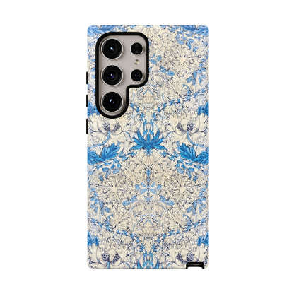 Elegant Floral Phone Case, Tough iPhone Cover, Stylish Mobile Protector, Blue Patterned Case, Unique Gift for Her