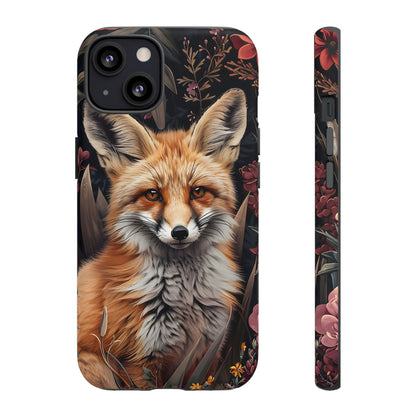 Fox Floral Phone Case, Tough Cases for Animal Lovers, Nature Themed Gift, Cute Phone Cover, Wild Fox Protector