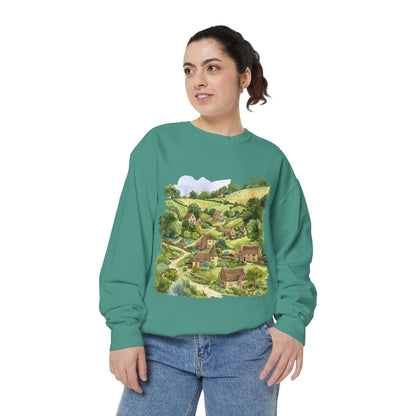 Unisex Garment-Dyed Sweatshirt - Green & Serene - Nature in the UK
